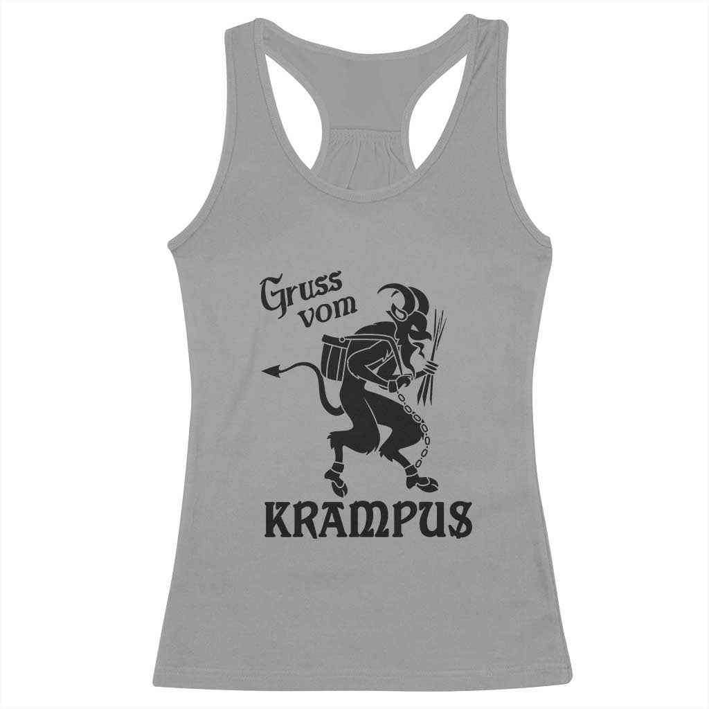 Krampus Racerback Tank Top Gruss Vom Greetings TS02 Sport Gray Print Your Wear