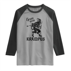 Krampus Raglan Shirt Gruss Vom Greetings TS02 Sport Gray Black Print Your Wear