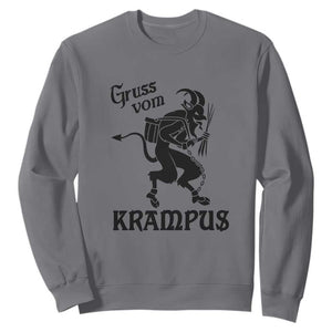 Krampus Sweatshirt Gruss Vom Greetings TS02 Charcoal Print Your Wear