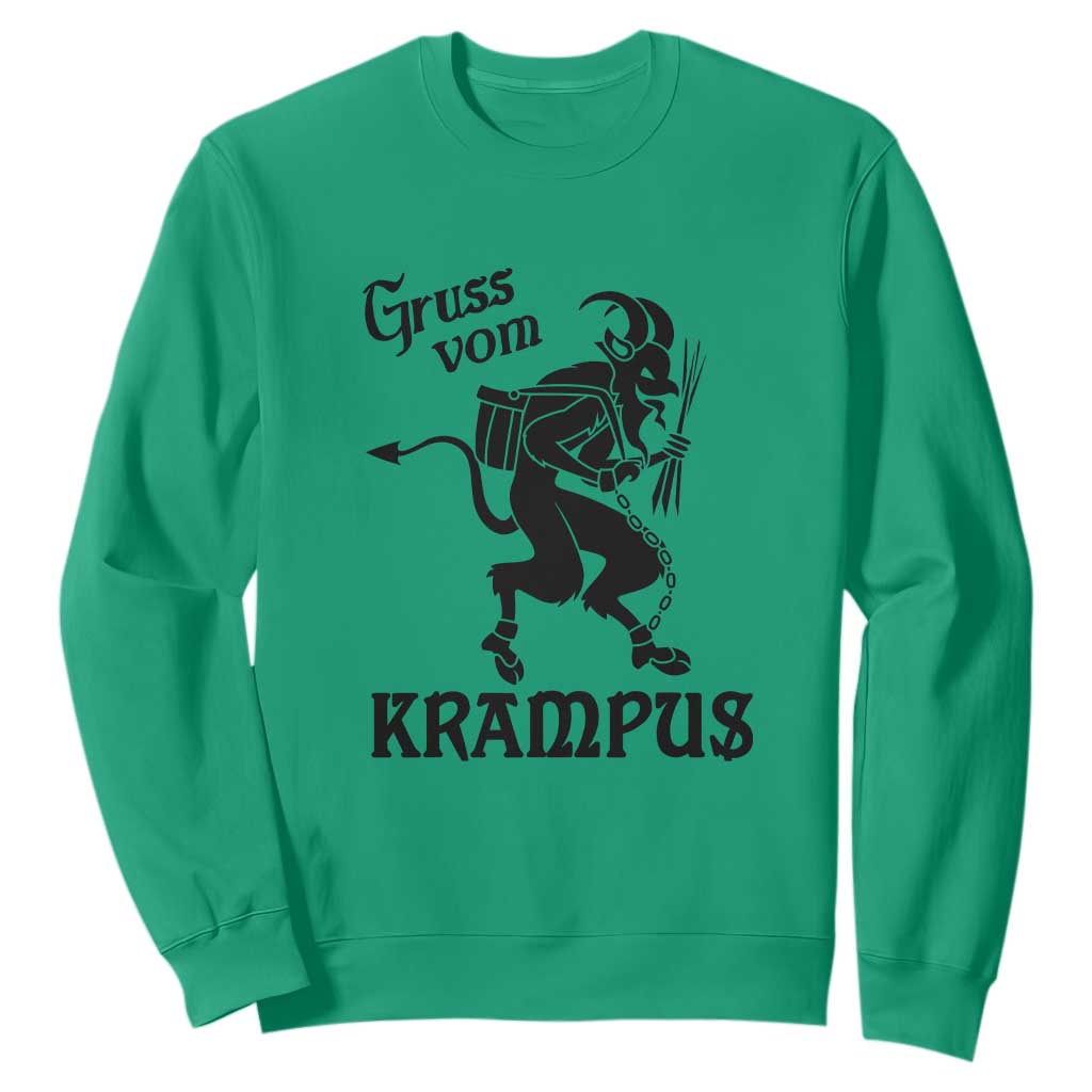Krampus Sweatshirt Gruss Vom Greetings TS02 Irish Green Print Your Wear