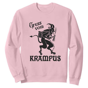 Krampus Sweatshirt Gruss Vom Greetings TS02 Light Pink Print Your Wear