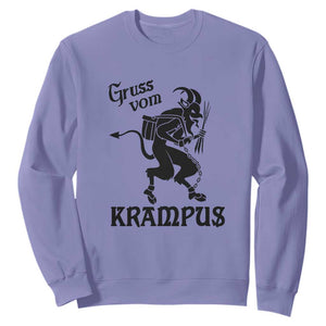Krampus Sweatshirt Gruss Vom Greetings TS02 Violet Print Your Wear