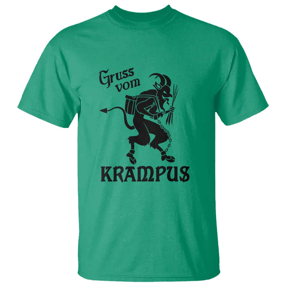 Krampus T Shirt Gruss Vom Greetings TS02 Irish Green Print Your Wear
