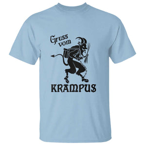 Krampus T Shirt Gruss Vom Greetings TS02 Light Blue Print Your Wear