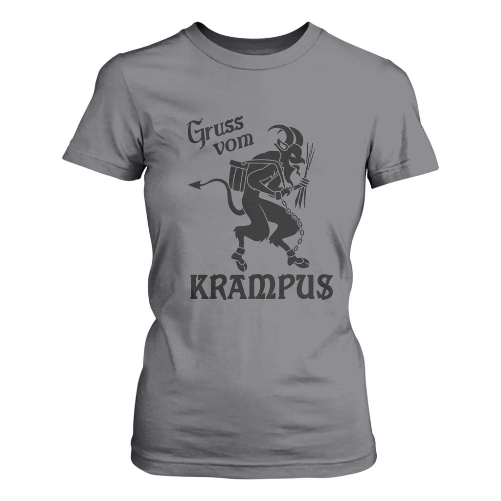Krampus T Shirt For Women Gruss Vom Greetings TS02 Charcoal Print Your Wear