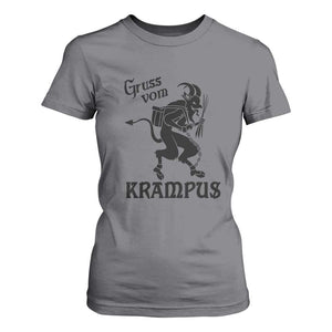 Krampus T Shirt For Women Gruss Vom Greetings TS02 Charcoal Print Your Wear