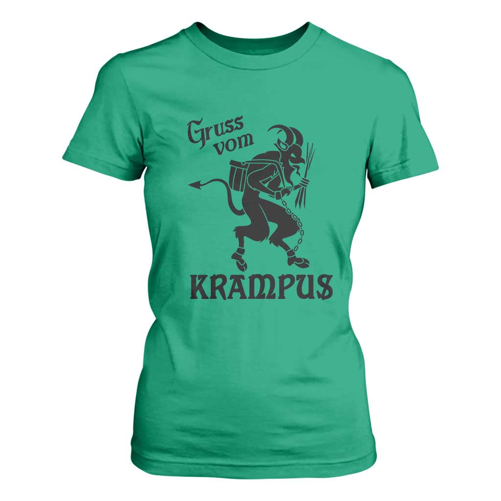 Krampus T Shirt For Women Gruss Vom Greetings TS02 Irish Green Print Your Wear