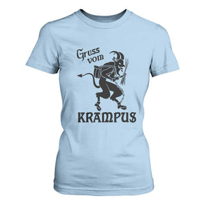 Krampus T Shirt For Women Gruss Vom Greetings TS02 Light Blue Print Your Wear