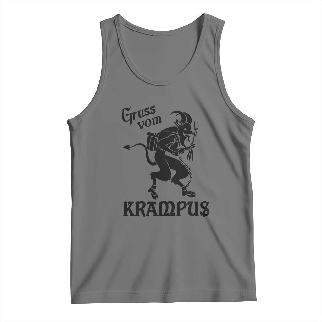 Krampus Tank Top Gruss Vom Greetings TS02 Black Heather Print Your Wear
