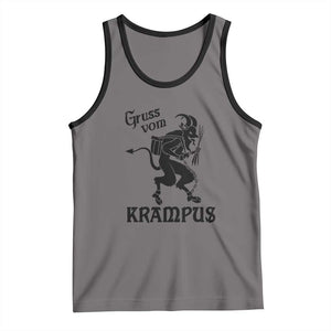 Krampus Tank Top Gruss Vom Greetings TS02 Deep Heather Black Print Your Wear