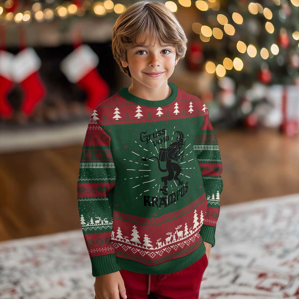 Krampus Ugly Christmas Sweater Gruss Vom Greetings TS02 Christmas Print Your Wear