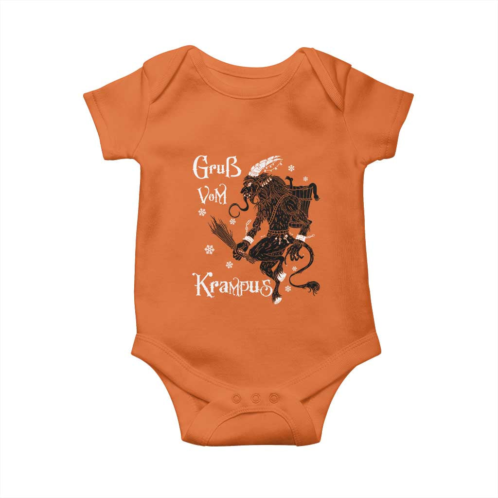 Mythical Krampus Baby Onesie Gruss Vom Christmas Horror Figure Greeting TS02 Orange Print Your Wear