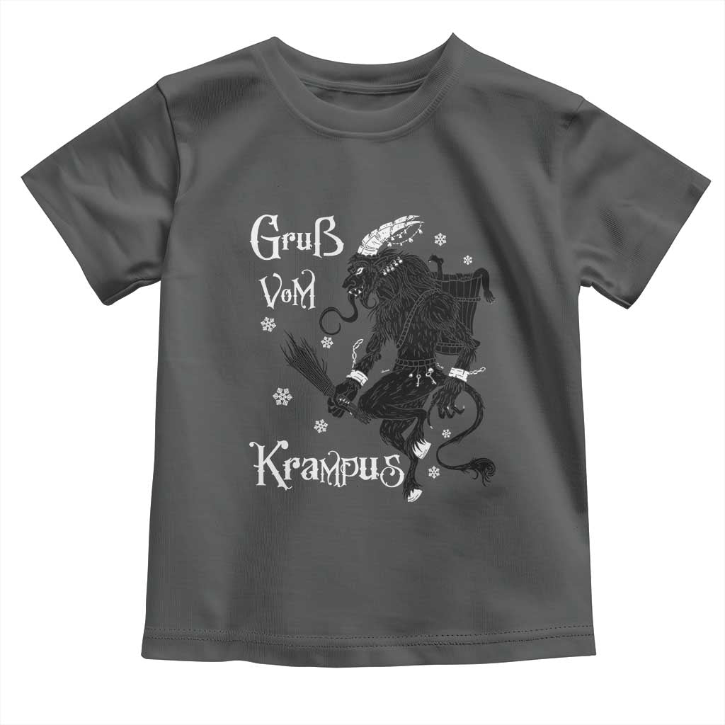 Mythical Krampus Toddler T Shirt Gruss Vom Christmas Horror Figure Greeting TS02 Dark Heather Print Your Wear