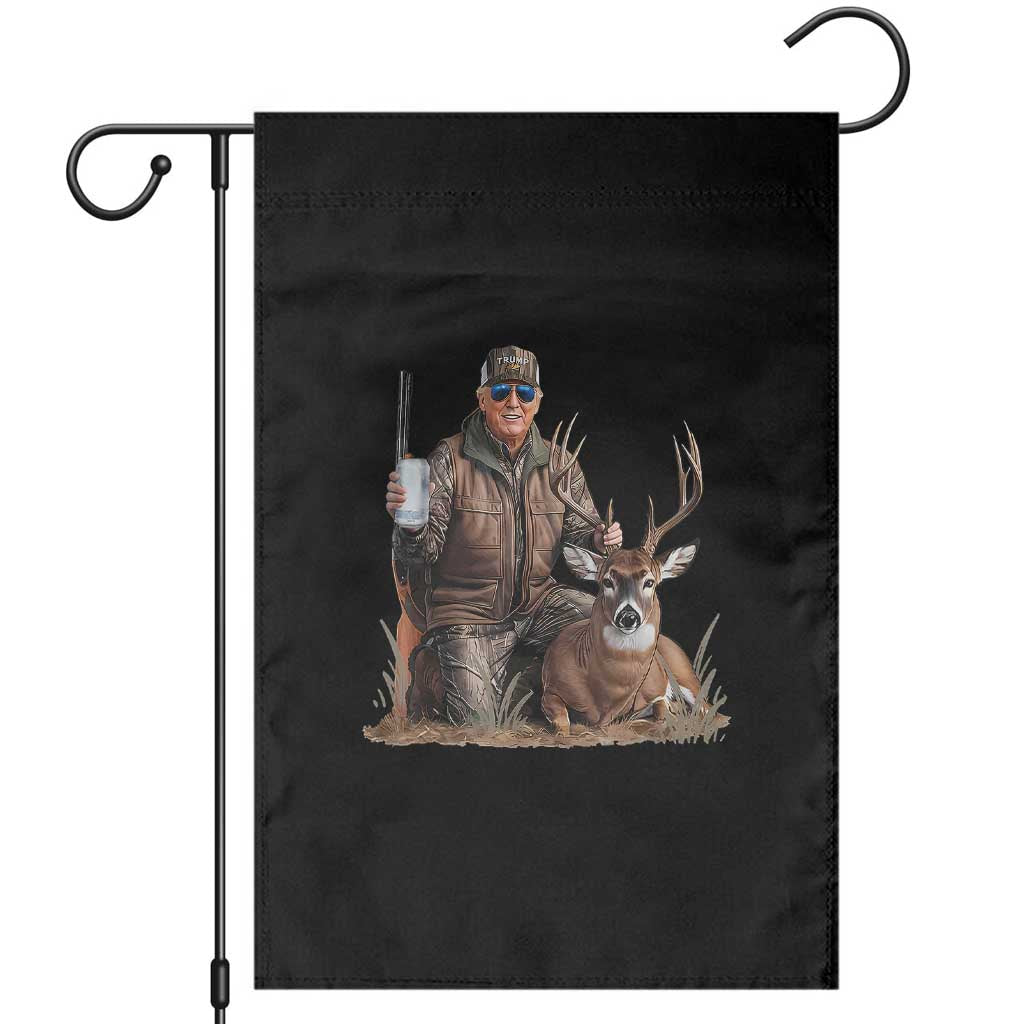 Trump Deer Hunting Garden Flag And Beer Old School Camouflage TS02 Black Print Your Wear