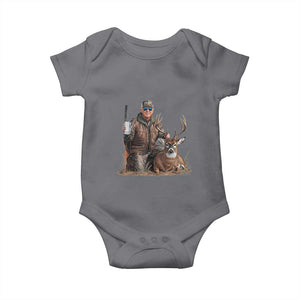 Trump Deer Hunting Baby Onesie And Beer Old School Camouflage TS02 Charcoal Print Your Wear