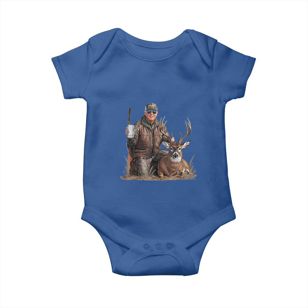 Trump Deer Hunting Baby Onesie And Beer Old School Camouflage TS02 Royal Blue Print Your Wear