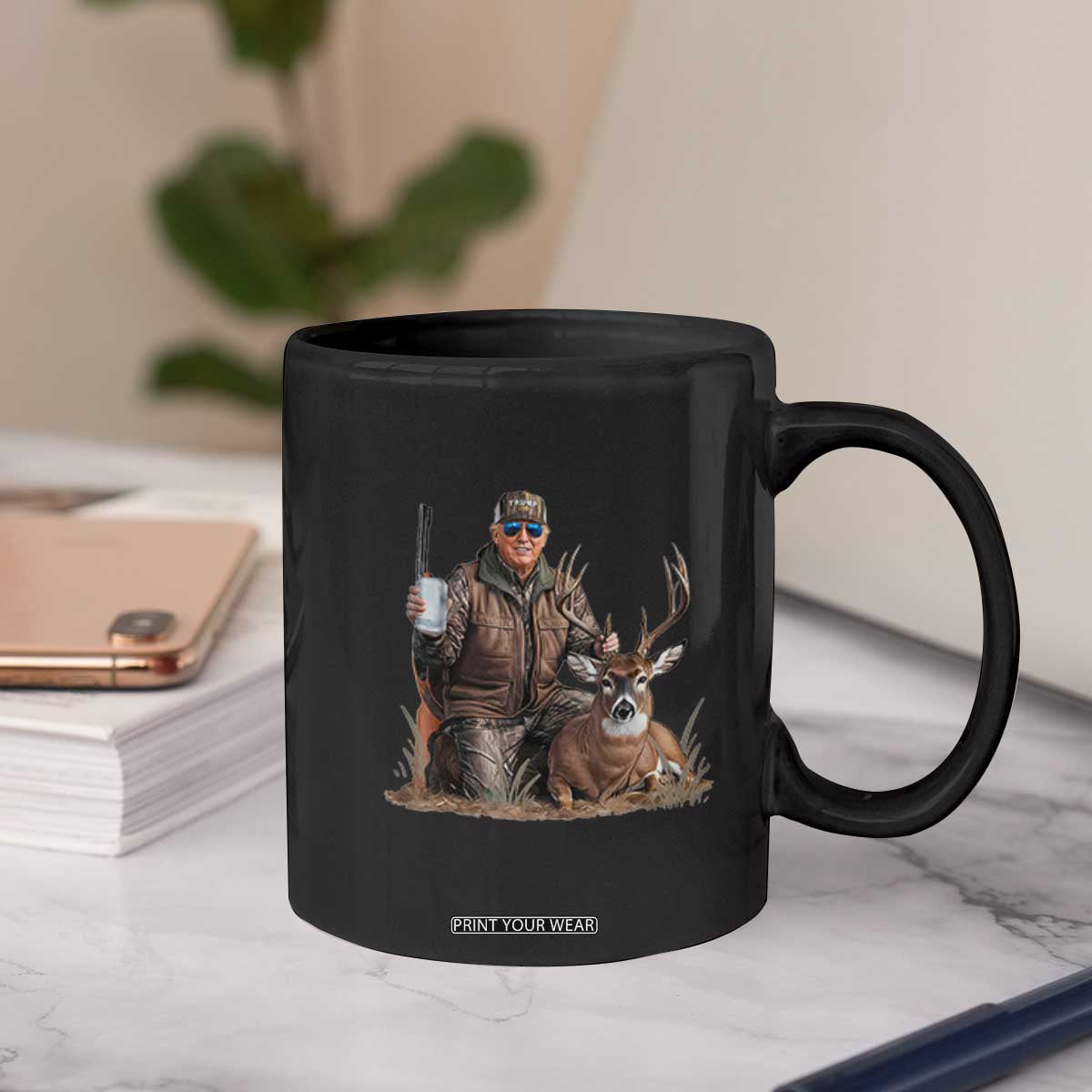 Trump Deer Hunting Coffee Mug And Beer Old School Camouflage TS02 Print Your Wear