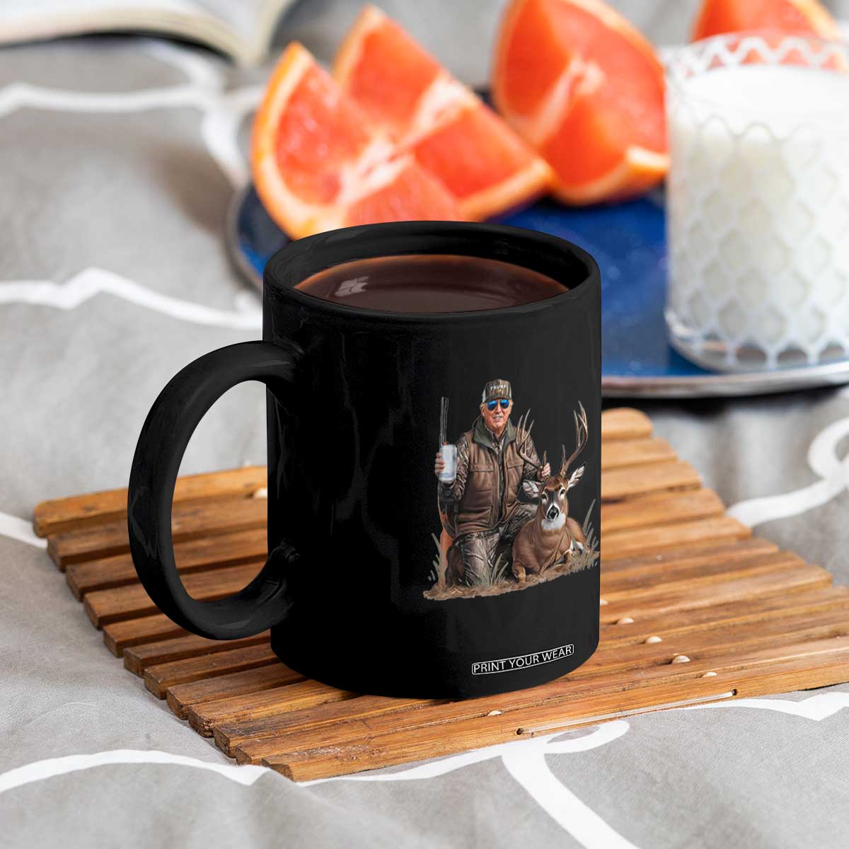 Trump Deer Hunting Coffee Mug And Beer Old School Camouflage TS02 Print Your Wear