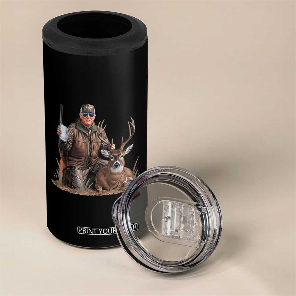 Trump Deer Hunting 4 in 1 Can Cooler Tumbler And Beer Old School Camouflage TS02 Print Your Wear
