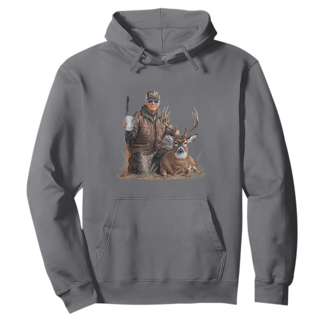 Trump Deer Hunting Hoodie And Beer Old School Camouflage TS02 Charcoal Print Your Wear