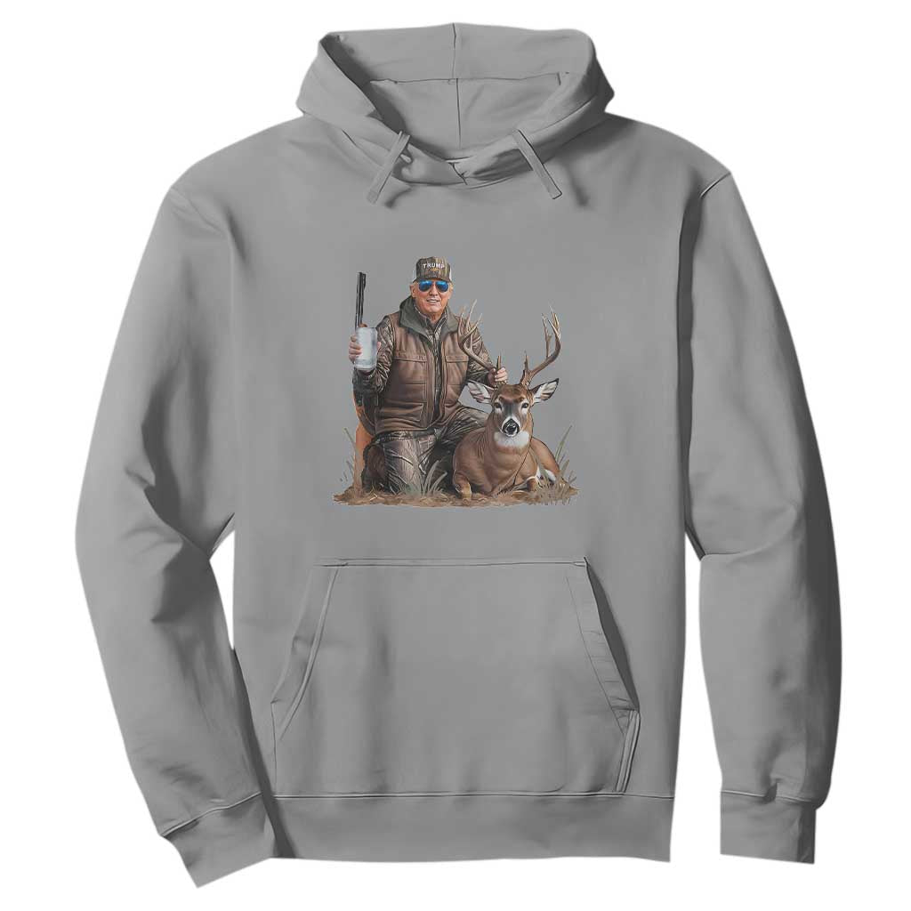 Trump Deer Hunting Hoodie And Beer Old School Camouflage TS02 Sport Gray Print Your Wear