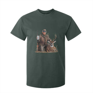 Trump Deer Hunting T Shirt For Kid And Beer Old School Camouflage TS02 Dark Forest Green Print Your Wear