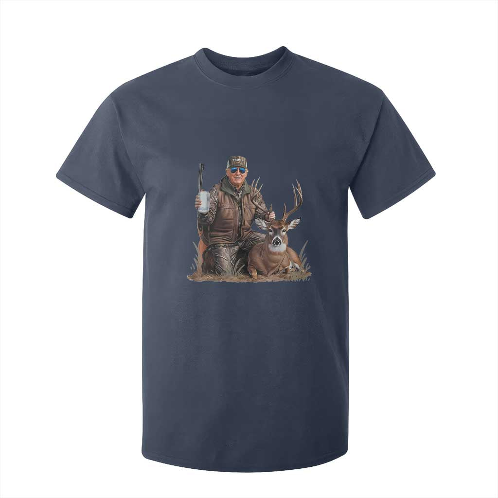 Trump Deer Hunting T Shirt For Kid And Beer Old School Camouflage TS02 Navy Print Your Wear