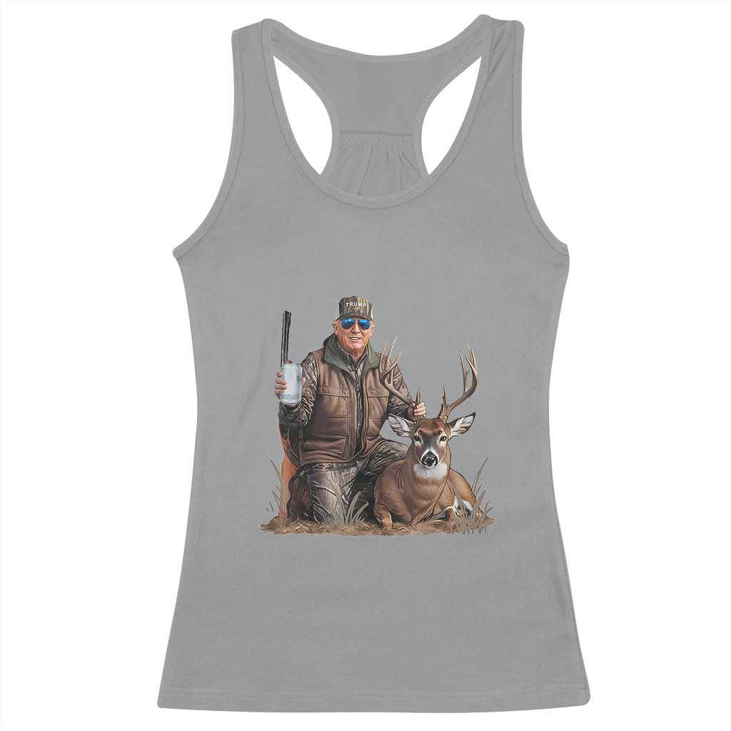 Trump Deer Hunting Racerback Tank Top And Beer Old School Camouflage TS02 Sport Gray Print Your Wear