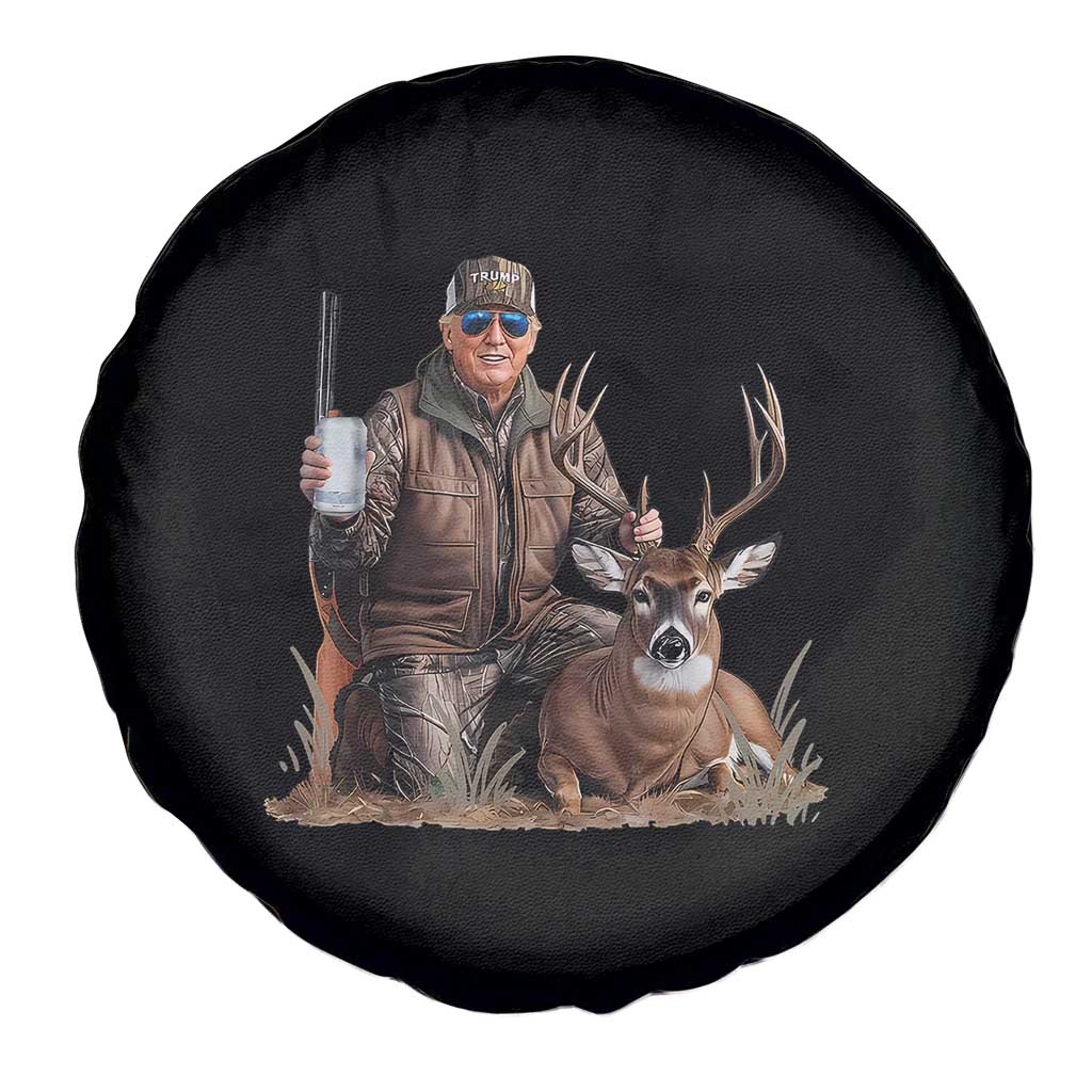 Trump Deer Hunting Spare Tire Cover And Beer Old School Camouflage TS02 Print Your Wear
