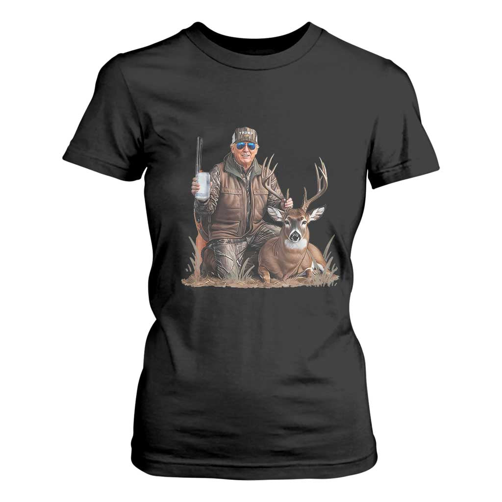 Trump Deer Hunting T Shirt For Women And Beer Old School Camouflage TS02 Black Print Your Wear