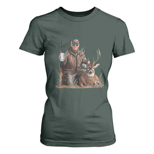 Trump Deer Hunting T Shirt For Women And Beer Old School Camouflage TS02 Dark Forest Green Print Your Wear