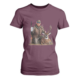 Trump Deer Hunting T Shirt For Women And Beer Old School Camouflage TS02 Maroon Print Your Wear