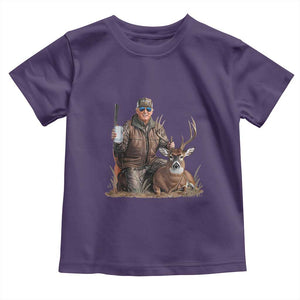 Trump Deer Hunting Toddler T Shirt And Beer Old School Camouflage TS02 Purple Print Your Wear