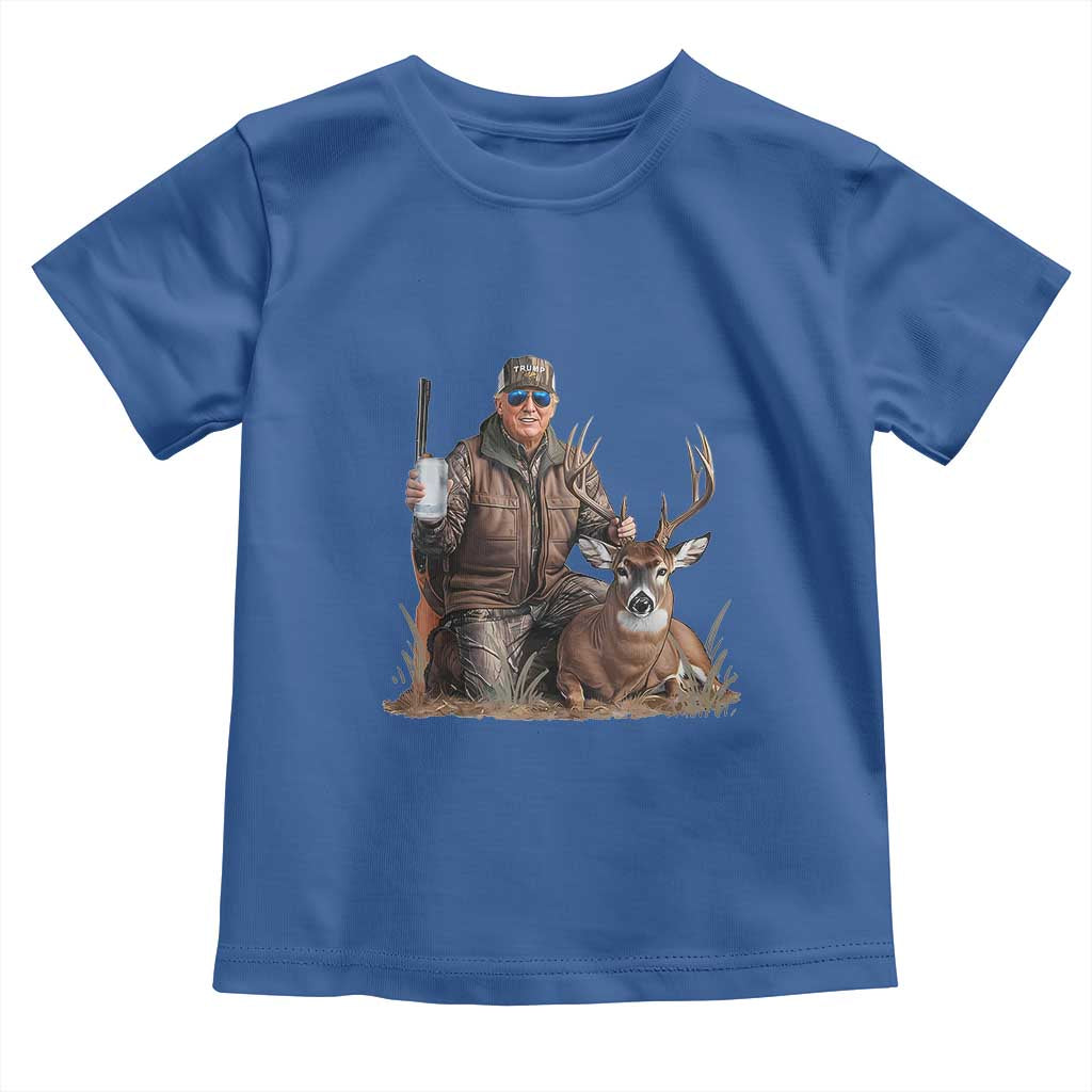 Trump Deer Hunting Toddler T Shirt And Beer Old School Camouflage TS02 Royal Blue Print Your Wear