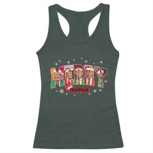 Christmas Trump Racerback Tank Top Merry Trumpmas 2024 Santa Donald Funny Xmas Pajamas TS02 Dark Forest Green Print Your Wear