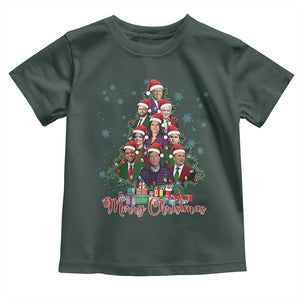 Christmas Trump Supporter Toddler T Shirt Xmas Tree Dream Team Daddys Home President 45 47 TS02 Dark Forest Green Print Your Wear