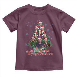 Christmas Trump Supporter Toddler T Shirt Xmas Tree Dream Team Daddys Home President 45 47 TS02 Maroon Print Your Wear