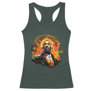 Martin Luther King MLK Racerback Tank Top Afrofuturism Graphic Art TS02 Dark Forest Green Print Your Wear