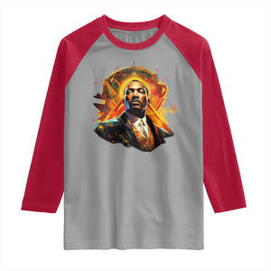 Martin Luther King MLK Raglan Shirt Afrofuturism Graphic Art TS02 Sport Gray Red Print Your Wear