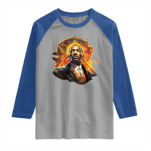 Martin Luther King MLK Raglan Shirt Afrofuturism Graphic Art TS02 Sport Gray Royal Print Your Wear