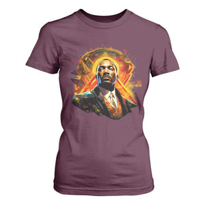 Martin Luther King MLK T Shirt For Women Afrofuturism Graphic Art TS02 Maroon Print Your Wear