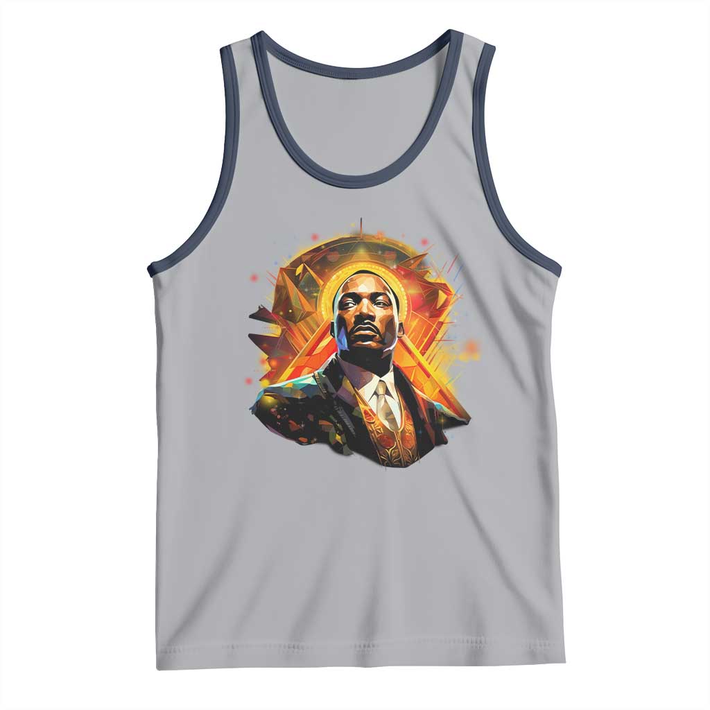 Martin Luther King MLK Tank Top Afrofuturism Graphic Art TS02 Athletic Heather Navy Print Your Wear