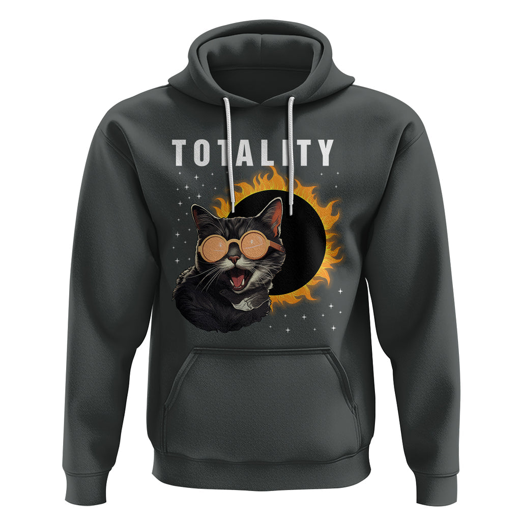 Total Solar Eclipse Hoodie Funny Cat Totality TS02 Dark Heather Printyourwear