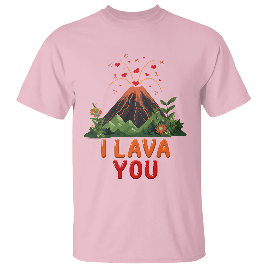I Lava You Valentine T Shirt Funny Volcano Love Wordplay Joke TS02 Light Pink Printyourwear