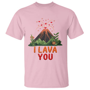 I Lava You Valentine T Shirt Funny Volcano Love Wordplay Joke TS02 Light Pink Printyourwear