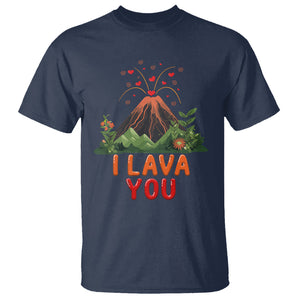 I Lava You Valentine T Shirt Funny Volcano Love Wordplay Joke TS02 Navy Printyourwear