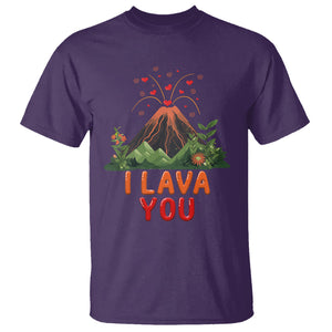 I Lava You Valentine T Shirt Funny Volcano Love Wordplay Joke TS02 Purple Printyourwear