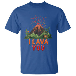 I Lava You Valentine T Shirt Funny Volcano Love Wordplay Joke TS02 Royal Blue Printyourwear