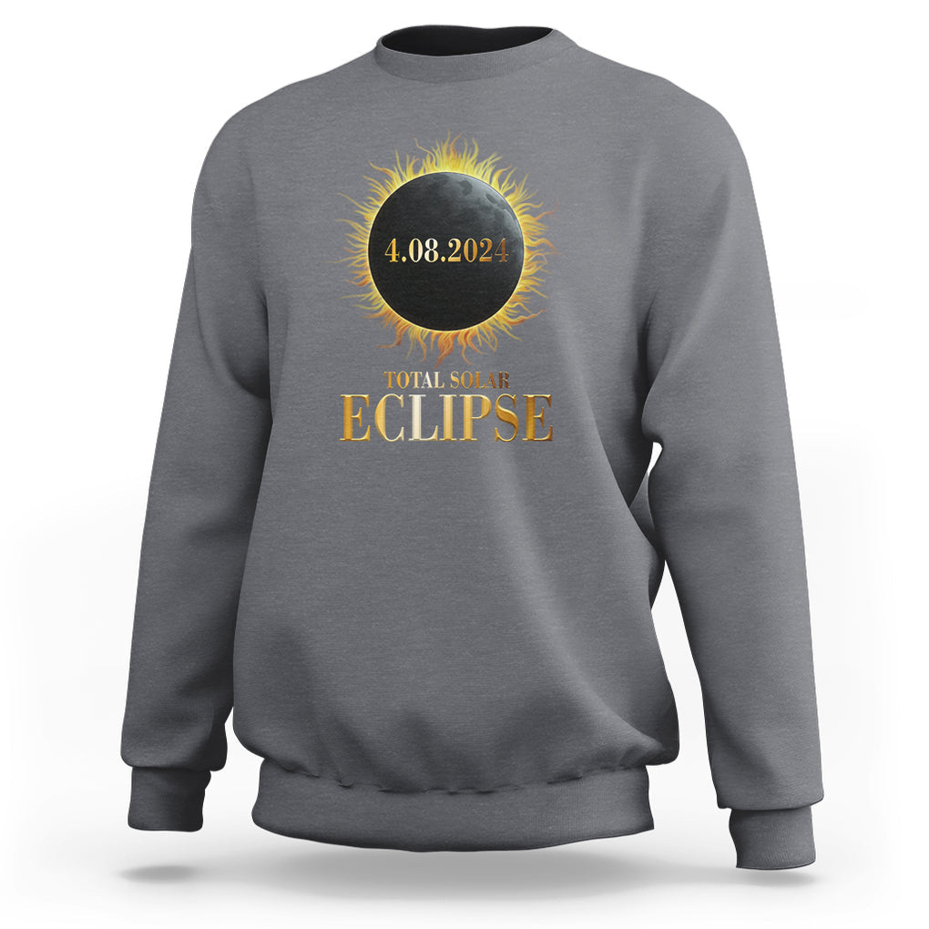 Total Solar Eclipse Sweatshirt 8 April 2024 Totality Phenomenon United States TS02 Charcoal Printyourwear