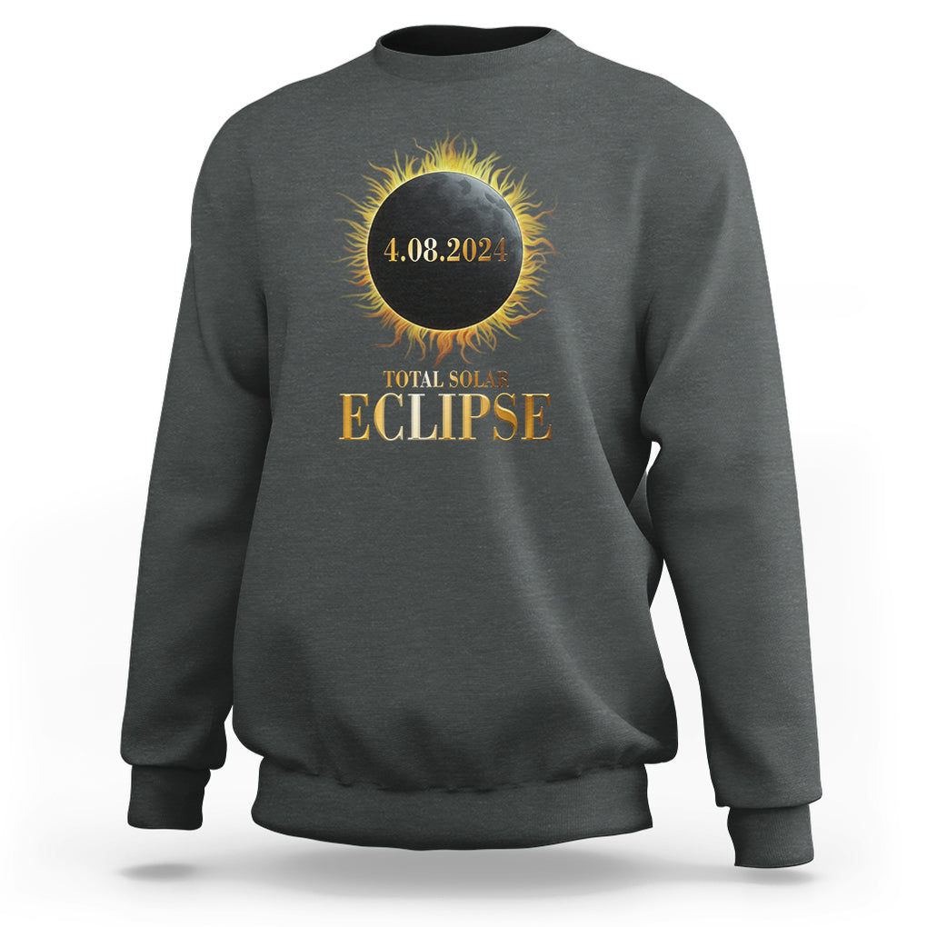 Total Solar Eclipse Sweatshirt 8 April 2024 Totality Phenomenon United States TS02 Dark Heather Printyourwear
